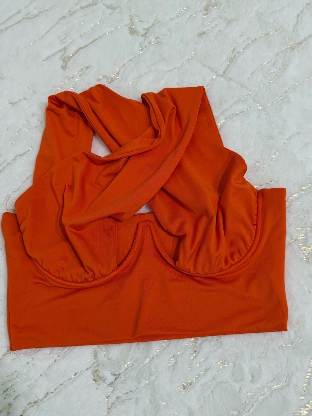 Bold Orange Cross-Front Crop top/Bralette